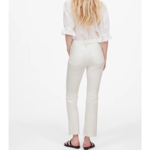 NWT Madewell Kick Out Crop Jeans In Pure White Size 33 - Picture 3 of 9